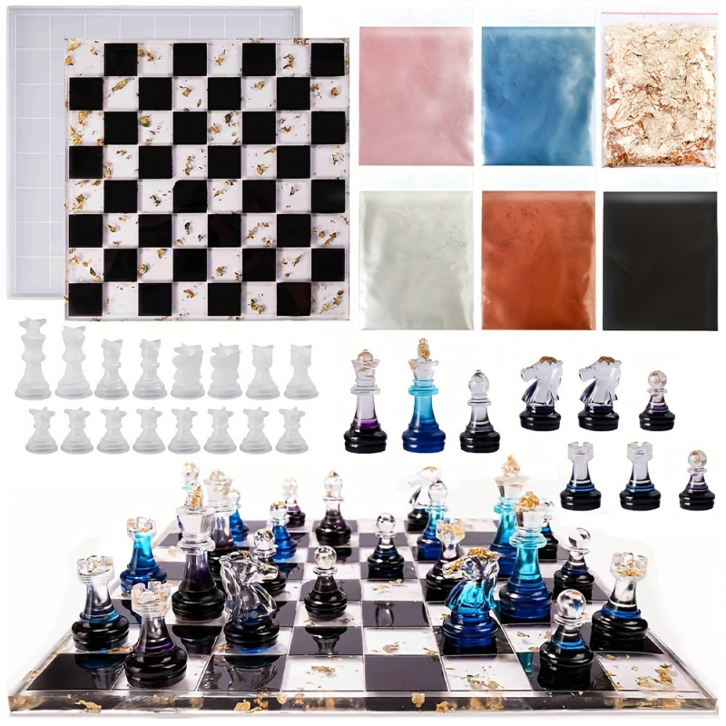 Board Game Diy - Conjunto de xadrez com moldes de