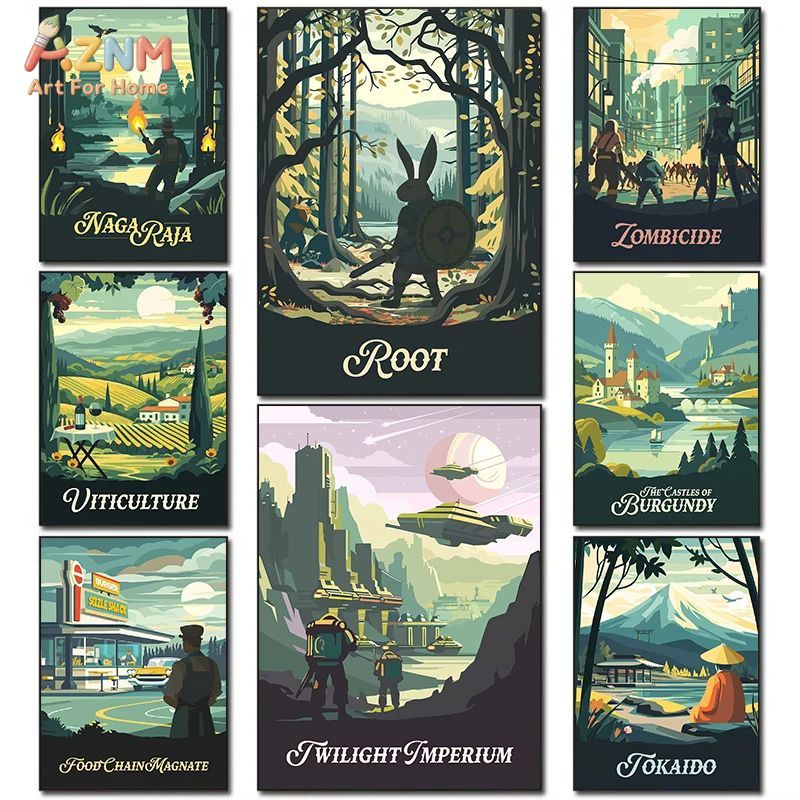 AZNM Pôster de Arte em Tela pa - Board Game Table avaliação e preço