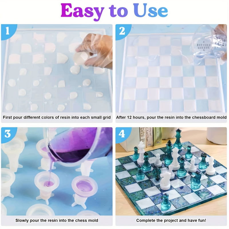 Conjunto de xadrez com moldes  - Board Game Diy avaliação e preço