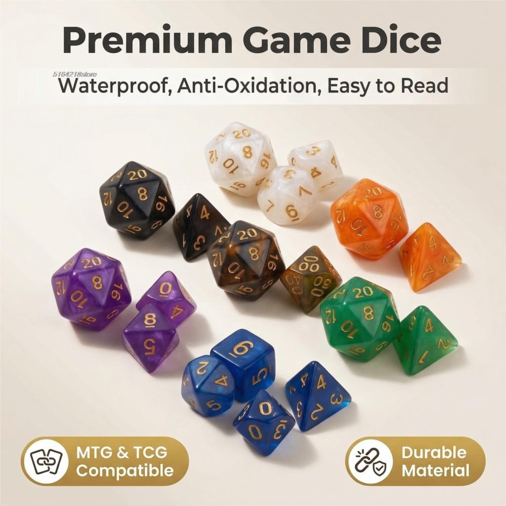 Conjunto de 7 peças de dados p - Board Game Verdant avaliação e preço
